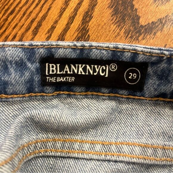 BLANK NYC “The Baxter” Distressed Rib Cage Straight Leg Jeans Size 29 “Over It” - Picture 14 of 16
